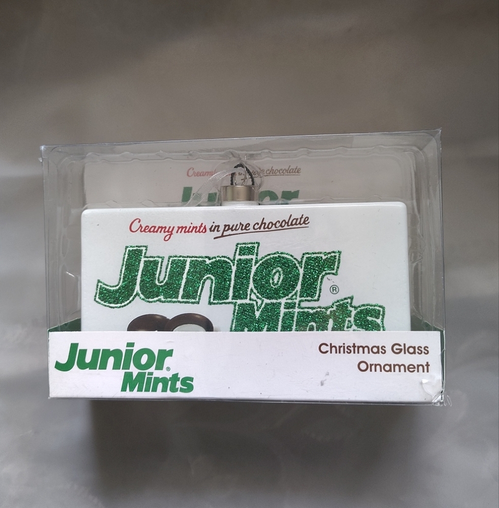 NIB Junior Mints Glass Christmas Ornament